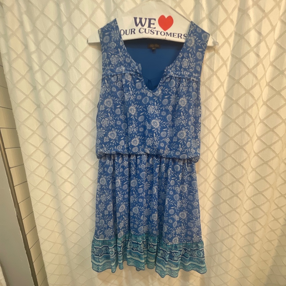 Blue Floral Dress Medium